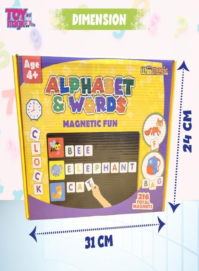 ToyMagic Magnetic Puzzles Alphabet & Words 208 Pcs | 64 Picture Magnets + 144 Letters | Brain Game for Reading & Writing Development | Educational Learning Toys for Kids 3-6 Years - Image 5
